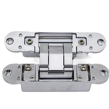 Imagem de 2 peças Dobradiça de porta oculta ajustável 3D dobradiça oculta dobradiça invisível 140 * 30 mm 60 kg para porta de portão armário móveis conjunto de ferragens dobradiças (cor: Uma cor)