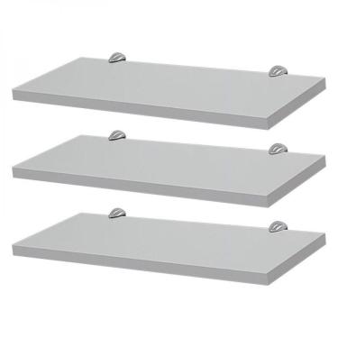 Imagem de Kit 3 Prateleiras 50 X 15cm Branca com Suporte Tucano