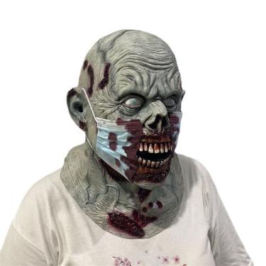 Imagem de Máscara de fantasia de cosplay Halloween Horror Zombie Latex 37x41cm -