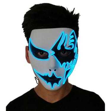 Imagem de Máscara Cold Light EL Wire de látex pintada à mão para Halloween - yiw