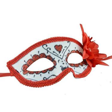 Imagem de Máscara de meia face, fantasia, festa, adereço de Halloween, látex ver