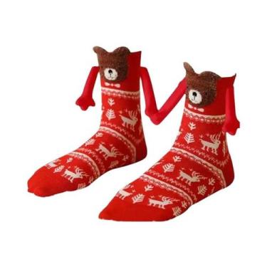 Imagem de Meias Magnéticas De Natal Para Casais Com Olhos De Desenho Animado Fof