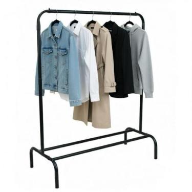 Imagem de Arara Desfile Cabideiro com Sapateira - PRETA - valemixxhome