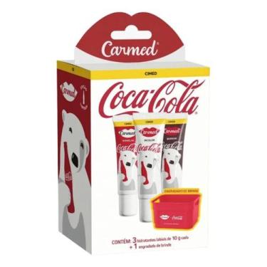Imagem de Kit 3 Carmed Coca-Cola Vermelho Incolor Marrom + Engradado - CIMED