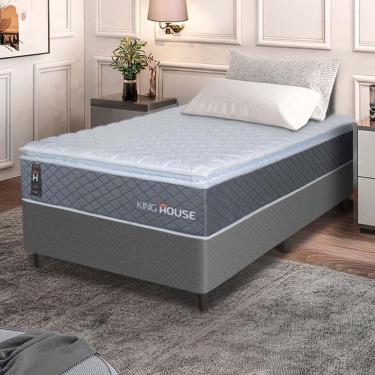 Imagem de Cama Box Argel Espuma D33 Solteirão 96x203 Cinza King House