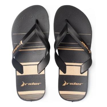 Imagem de Chinelo masculino rider feel urban 12318 - preto c/ bege -, Preto, 41