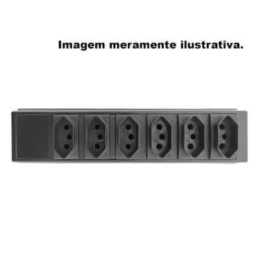 Imagem de Barra Com 6 Tomadas 2P+T 10A Preto Exatronic