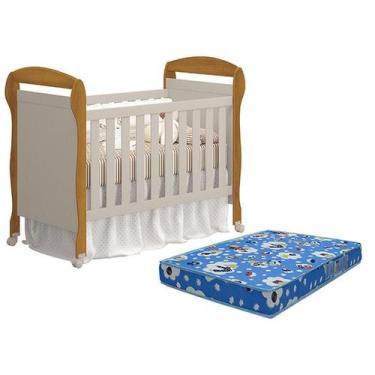 Imagem de Berço Americano Danny Areia Savana Acetinado com Colchão Ortobom - Rel