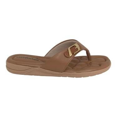 Imagem de Chinelo de Dedo Ortopédico Comfortflex Leve Confortável, Ámbar, Caqui,