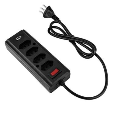 Imagem de Filtro de Linha Hercules Bivolt 4 Tomadas + USB 3 metros Security Brea