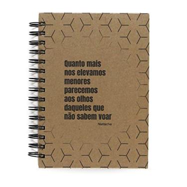 Imagem de Caderno Nietzsche Capa Dura "Quanto Mais Nos Elevamos" 125 Folhas, Miolo Com Citações, Tamanho A5