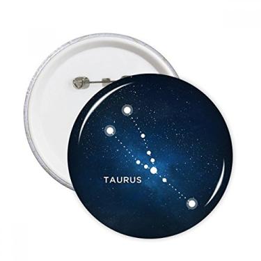 Imagem de Broche redondo com símbolo do zodíaco da constelação de Touro, 5 peças