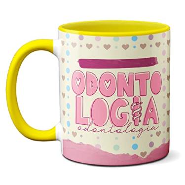 Imagem de Caneca Odontologia O Tempo Cura Tudo Menos A Cárie Dentista (Amarela)