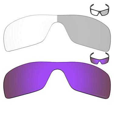 Imagem de 2 pares de lentes de reposição para óculos de sol Oakley Batwolf – Cinza Eclipse fotocromático/roxo plasma