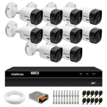 Imagem de Kit 10 Câmeras Bullet Vhc 1120 B Hdcvi Hd 720p Ip66 Visão Noturna 20m Intelbras + Dvr Mhdx 1216 com 16 Canais Multi Hd Intelbras