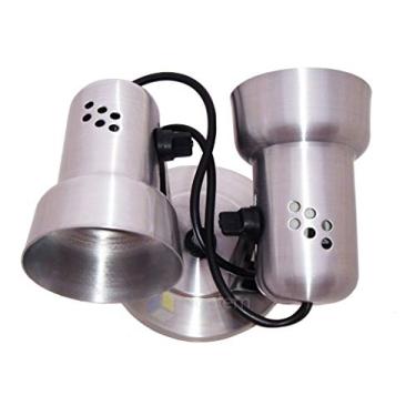 Imagem de Combo Kit com 2 Spot Luminária Runas Duplo Alumínio 15cm Prata