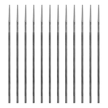 Imagem de ECSiNG 12 peças de arquivo redondo de motosserra de aço acessórios para afiador de serra de corrente 3/8 lima de afiação de motosserra 5,2 mm x 200 mm prata