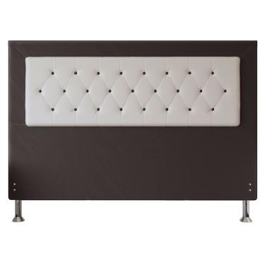 Imagem de Cabeceira King 1,95m Havana Suede Marrom Branco