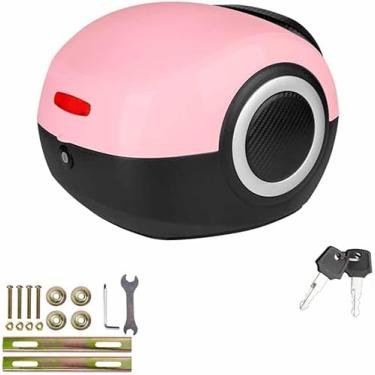 Imagem de Top Case Motocicleta, 20l Top Case Para Scooter, Caixa De Bicicleta Para Bagageiro, Estojo De Motocicleta Com Trava De Segurança, Resistente Durável, Pink