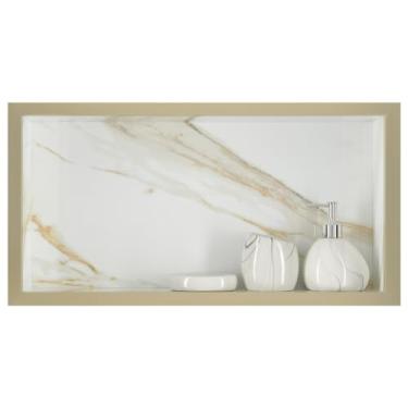 Imagem de Nicho P/Banheiro Em Porcelanato 60x30x11 Cm - (Calacata/Bréccia)