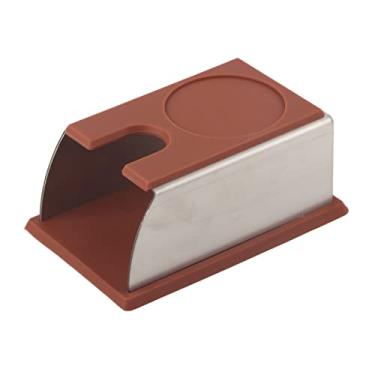 Imagem de Suporte de temperamento de café, suporte para máquina de café em pó, ferramenta de aço inoxidável + silicone, antiderrapante, espresso, calcadeira de café para barista (café)
