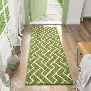 Imagem de hicorfe Conjuntos de tapetes e tapetes de cozinha, tapete antiderrapante de polipropileno super absorvente, tapete macio e confortável, lavável na máquina, cozinha, corredor, escritório, pia