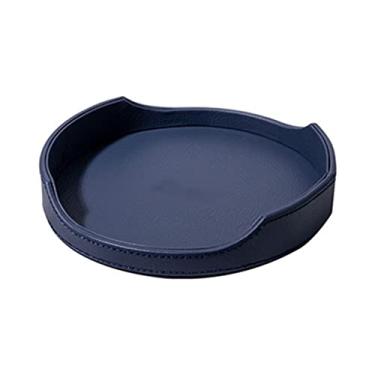 Imagem de XIcvKsG Bandeja de joias masculina, organizador de mesa de cabeceira para homens, caixa de dados de couro, bandeja de cabeceira, chave, telefone, troca de moedas, relógios e suporte de doces, bandeja