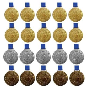 Imagem de Kit C/10 Medalhas Ouro+5Medalhas Prata+5Medalhas Bronze M50 - Crespar