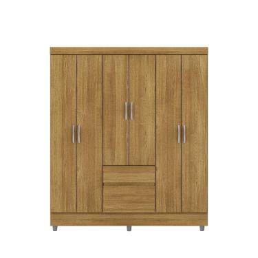 Imagem de Guarda Roupa Solteiro Ideal Plus 6 Portas 2 Gavetas Nature