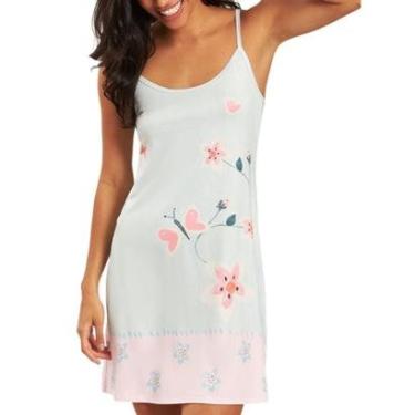 Imagem de Camisola Curta Recco B0179 Feminina Alças Finas Estampada Poliéster T. 40/46-Feminino