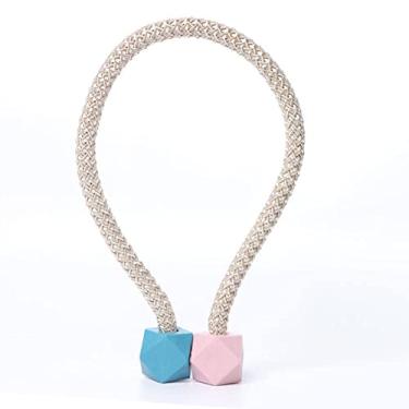 Imagem de Cinta de cortina fivela de vento nórdica sem instalação fivela magnética DIY corda borla cortina tiebacks suportes de cortina, T8,1 Pçs