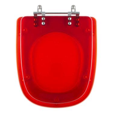 Imagem de Assento Sanitario Poliester Ibiza Vermelho Transparente Para Vaso Incepa