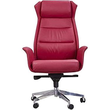 Imagem de UISLA Altura ajustável escritório executivo ergonômico escritório casa mesa PU couro feito por computador