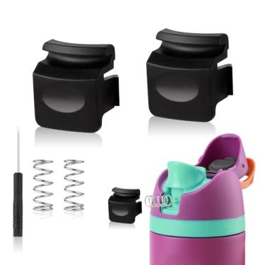 Imagem de 2 peças de botão de substituição compatíveis com Owala FreeSip 680 g 947 ml, tampa de garrafa de água livre de BPA, botão de pressão, tampa superior, tampa de vedação, peças de plugue para acessórios