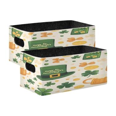 Imagem de xigua Conjunto de 2 caixas de armazenamento St Cubo de armazenamento dobrável, organizador de cestas de armazenamento para decoração de casa, prateleiras de livros, armário, lavanderia, berçário