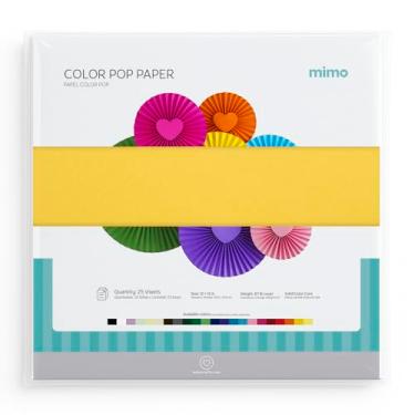 Imagem de Mimo Papel Color Pop Amarelo Sol - 30,5 x 30,5 cm - 180 gr - 25 unds - Possui Massa Colorida - Fibras Mais Firmes e Curtas para Cortes precisos - Ideal para Receber Diversos Tipos de Impressões