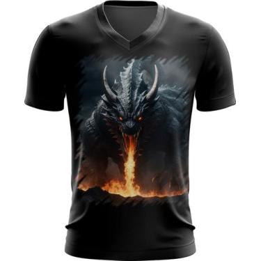 Imagem de Camiseta Gola V Leviathan Infernal Fogo 3, Baby Look G
