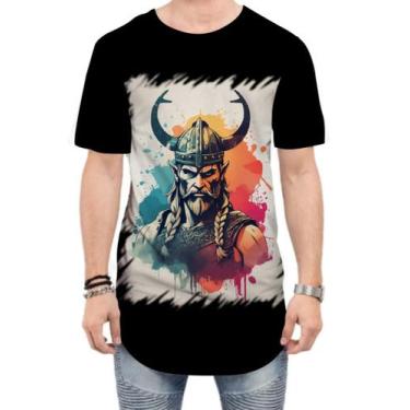 Imagem de Camiseta Longline Guerreiro Viking Nórdico Tribo 2 - Kasubeck Store®, 