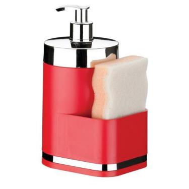 Imagem de Dispenser Porta Detergente 500ml Com Suporte Para Esponja Organizador 