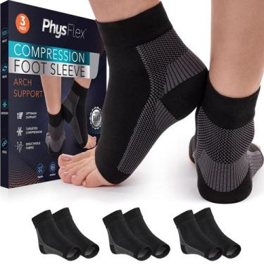 Imagem de Meias de compressão PhysFlex para fascite plantar (3 pares)