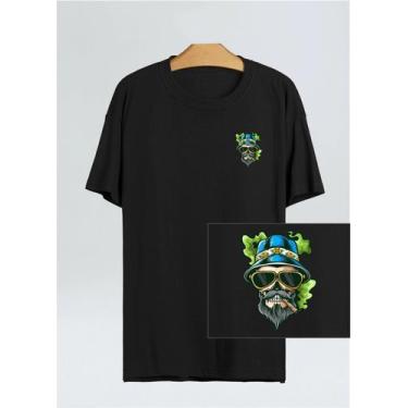 Imagem de Camiseta Smoke Skull 100% Algodão - Hm Premium Skull 002 - Hm-Premium