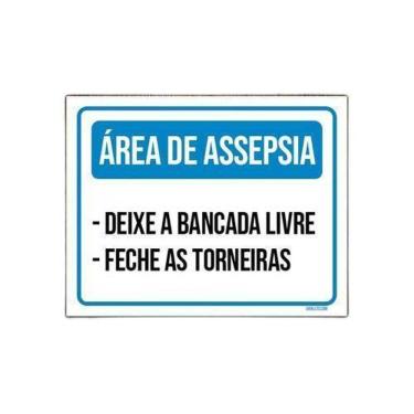 Imagem de Kit 5 Placas Área Assepsia Bancada Livre Feche Torneiras