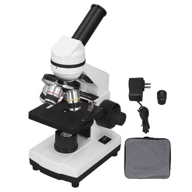 Imagem de Microscópio Biológico Monocular 40X-640X Microscópio Monocular Composto Biológico para Educação Laboratório Ensino Histologia Pesquisa Científica AC100-240V (plugue americano)