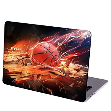 Imagem de MINGDAO Capa compatível com MacBook MacBook Air de 13 polegadas, capa protetora rígida com capa de teclado (A1369 A1466, versão 2010-2017) - Fire Basketball