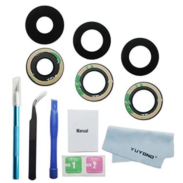 Imagem de YUYOND Substituição de lente de vidro original original da câmera traseira de 3 peças para Samsung Galaxy Z Fold 3 5G adesivo pré-instalado com kit de ferramentas de reparo