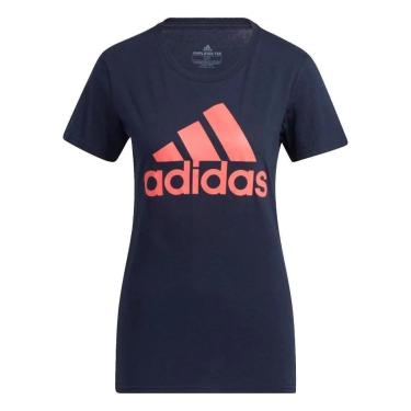 Imagem de Camiseta Adidas Basic Badge Of Sport Feminina - Marinho e Coral-Feminino