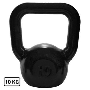 Imagem de Kettlebell de Ferro Emborrachado 10 Kg Preto-Unissex