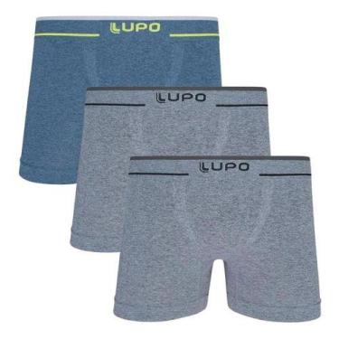 Imagem de Kit 3 Cuecas Boxer Lupo Masculina Plus Size Microfibra Seamless17800, 