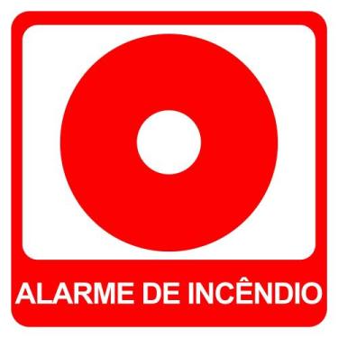 Imagem de Kit 2 Adesivo Vinil Alarme de Incendio 20x20cm Segurança - Best