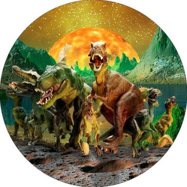Imagem de Painel De Festa Redondo 1,50x1,50 -  Planeta Dinossauros 018 - Via Cor